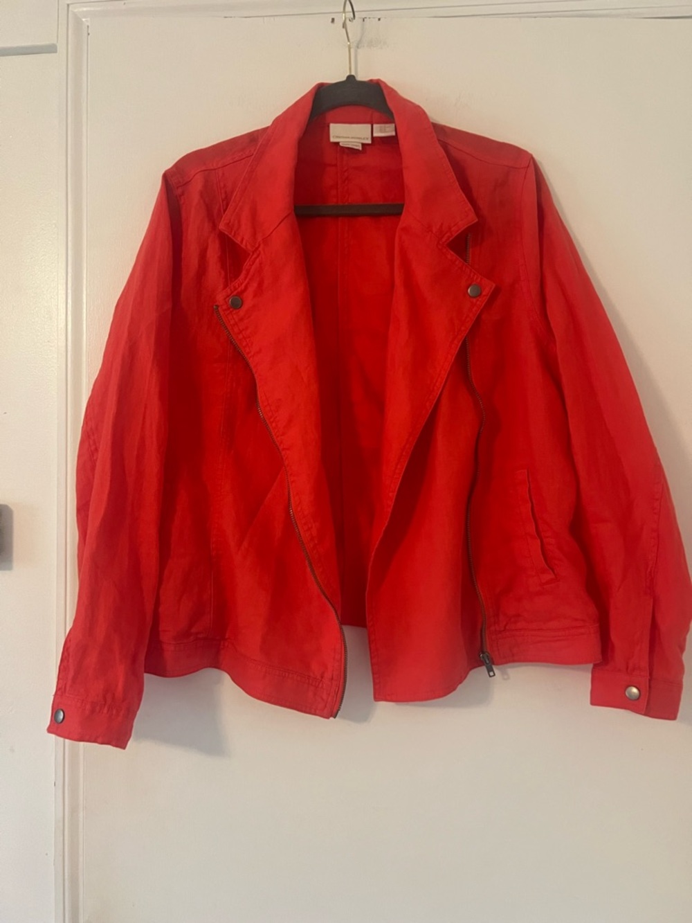 Cynthia Rowley Red Lightweight Linen jacket size XL (Z114)